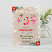 Weihnachts-Flamingo und Einladung (Stehend Vorderseite)