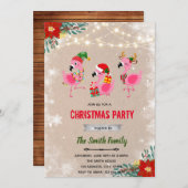 Weihnachts-Flamingo und Einladung (Vorne/Hinten)