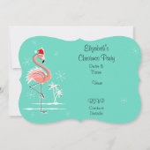 Weihnachts-Flamingo 'VIP PASS' Einladungsklammer Einladung (Rückseite)