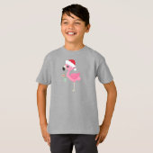 Weihnachts-Flamingo, Weihnachtsmannmütze, Weihnach T-Shirt (Vorne ganz)