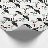 Weihnachts Flamingo Wrapping Paper Geschenkpapier (Ecke)