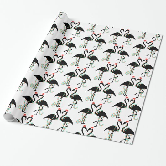 Weihnachts Flamingo Wrapping Paper Geschenkpapier (Ungerollt)