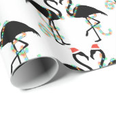 Weihnachts Flamingo Wrapping Paper Geschenkpapier (Rolleneckpunkt)