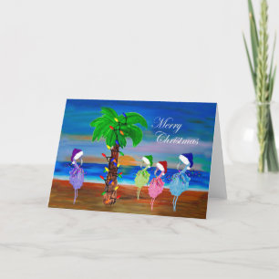 Weihnachts Flamingos Feiertag Grußkarten. Feiertagskarte