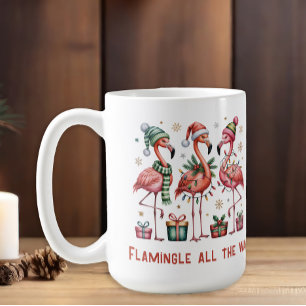 Weihnachts-Flamingos Flamingle All The Way  Kaffeetasse