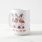 Weihnachts Flamingos Flamingle Kaffeetasse (Vorderseite Links)