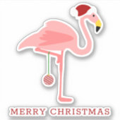 Weihnachts-Flamingos-Illustration Aufkleber (Vorderseite)