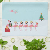Weihnachts Flamingos Küchentuch (Gefaltet)