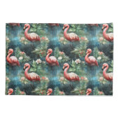 Weihnachts-Flamingos mit Mistleton Kissenbezug (Rückseite-Links)