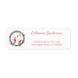Weihnachts-Flamingos Rosa Rücksendeadresse