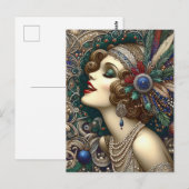Weihnachts-Flapper Frau Postkarte (Vorne/Hinten)