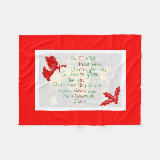 Weihnachts Fleece Blanket/A Child ist Geboren (Vorderseite (Horizontal))