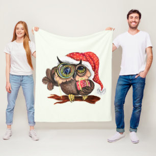 Weihnachts Fleece Blanket Baby Owl mit Geschenken
