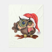 Weihnachts Fleece Blanket Baby Owl mit Geschenken (Vorderseite)