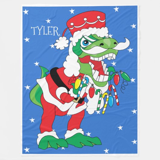 Weihnachts Fleece Blanket/Grosses TySantaSaurus Re (Vorderseite)