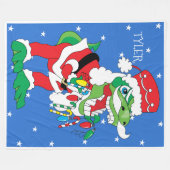 Weihnachts Fleece Blanket/Grosses TySantaSaurus Re (Vorderseite (Horizontal))