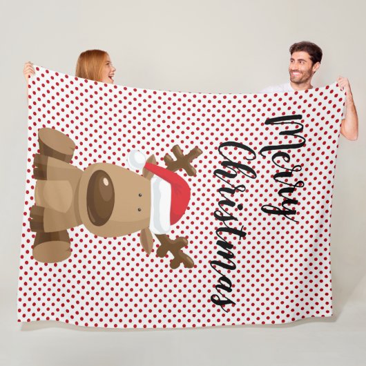 Weihnachts-Fleece Throw Reindeer Polka Dot Punkt Fleecedecke (Beispiel)