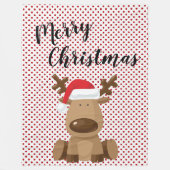 Weihnachts-Fleece Throw Reindeer Polka Dot Punkt Fleecedecke (Vorderseite)