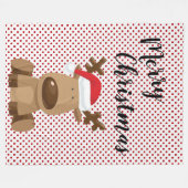 Weihnachts-Fleece Throw Reindeer Polka Dot Punkt Fleecedecke (Vorderseite (Horizontal))