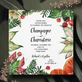 Weihnachts-Floral Charcuterie Einladung