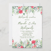 Weihnachts Floral Paint Leaf Bridesmaids Luncheon Einladung (Vorderseite)