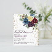 Weihnachts-Floral Winter Bridal Brunch Gold (Stehend Vorderseite)