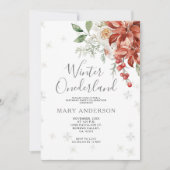 Weihnachts-Floral Winter Onederland 1. Geburtstag Einladung (Vorderseite)