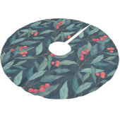 Weihnachts florale Brushed Polyester Tree Skirt Weihnachtsbaumdecke (Schrägansicht)