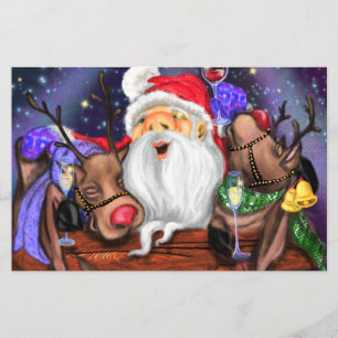 Weihnachts-Flugblatt Santa und Rentiere Spaß Flyer