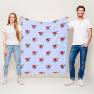 Weihnachts-Flusspferd-Feiertag Fleecedecke