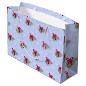 Weihnachts-Flusspferd-Feiertag Große Geschenktüte (Rückseite Schrägansicht)