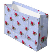 Weihnachts-Flusspferd-Feiertag Große Geschenktüte (Vorderseite Schrägansicht)