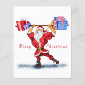 Weihnachts-Flyer Bodybuilder Santa mit Geschenken Flyer (Hinten)