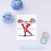 Weihnachts-Flyer Bodybuilder Santa mit Geschenkspa Flyer (Einzeln)