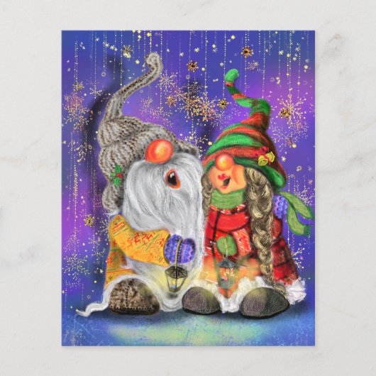Weihnachts-Flyer Couple Gnomes Gesangsspass Flyer (Vorne)