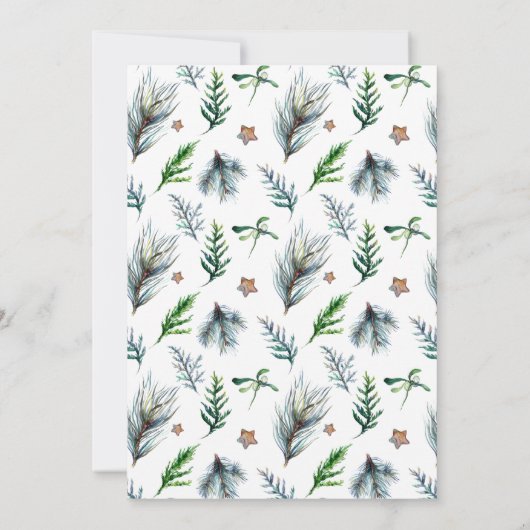 Weihnachts-Foliage Red Bird Holiday Cookie Exchang Einladung (Rückseite)