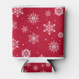 Weihnachts-Folk-Schneeflocken Rot Dosenkühler