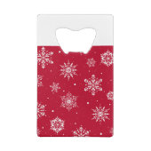 Weihnachts-Folk-Schneeflocken Rot Geldbeutel Flaschenöffner (Rückseite)