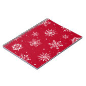 Weihnachts-Folk-Schneeflocken Rot Notizblock (Linke Seite)