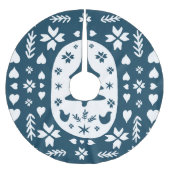 Weihnachts-Folkkunst: Skandinavier Doodle. Polyester Weihnachtsbaumdecke (Vorderseite)