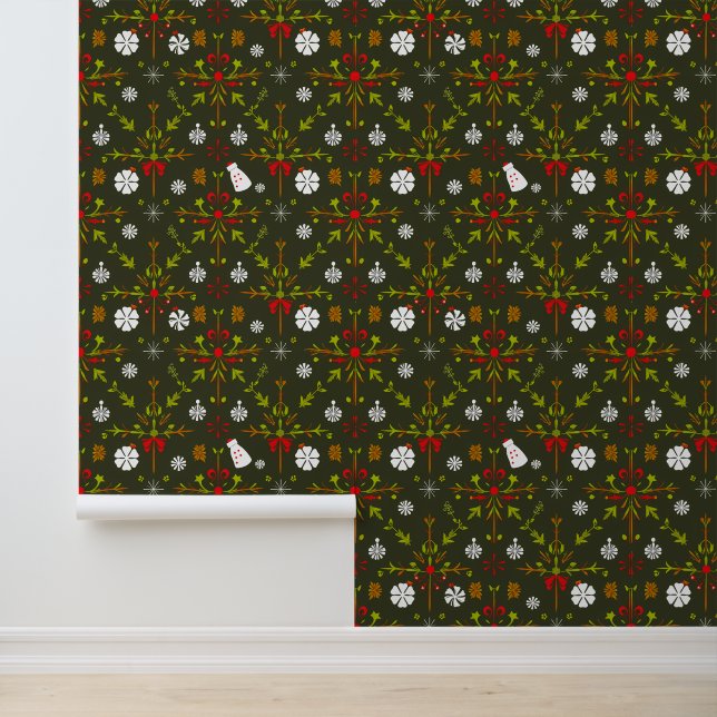 Weihnachts-Folkloredesign Tapete (Anwendung)