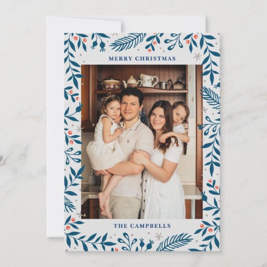 Weihnachts-Folklorekarte Foto Einladung (Vorderseite)