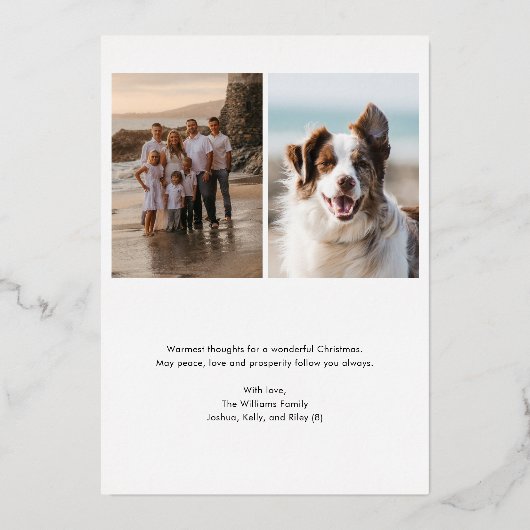 Weihnachts-Folklorekunst Foto Maroon Folieneinladung (Rückseite)