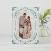 Weihnachts-Folklorekunst-Urlaubskarte Einladung (Stehend Vorderseite)