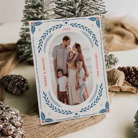 Weihnachts-Folklorekunst-Urlaubskarte Einladung