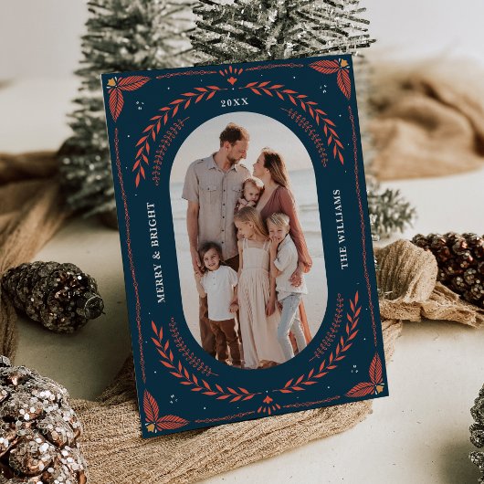 Weihnachts-Folklorekunst-Urlaubskarte Einladung