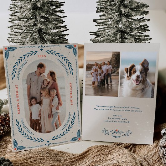 Weihnachts-Folklorekunst-Urlaubskarte Einladung