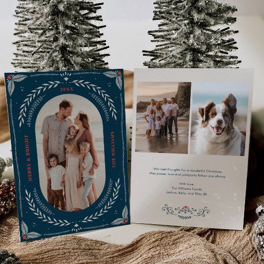 Weihnachts-Folklorekunst-Urlaubskarte Einladung