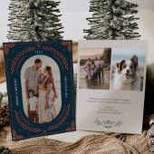 Weihnachts-Folklorekunst-Urlaubskarte Einladung