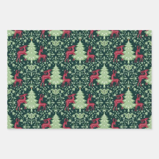 Weihnachts-Folklorekünstlerin, Ornamente, Mistleto Geschenkpapier Set (Vorderseite)